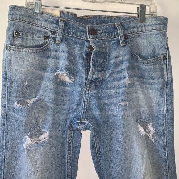 Hollister Mens Distressed Skinny Jeans W34 X L32 Blue Denim Cotton Blend - Picture 4 of 15
